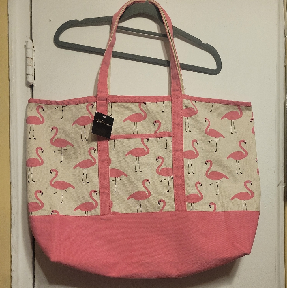 Nicole's Boutique Printed Large Canvas Tote Bag 22.5X15X5" Bag hangs at 25"